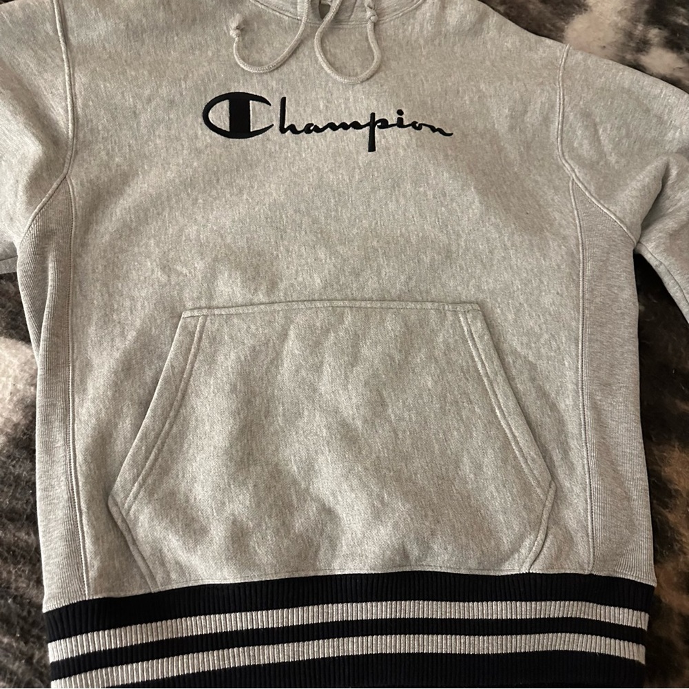 Champion Sweatshirt Hoodie Grey size M Men - Picture 7 of 15